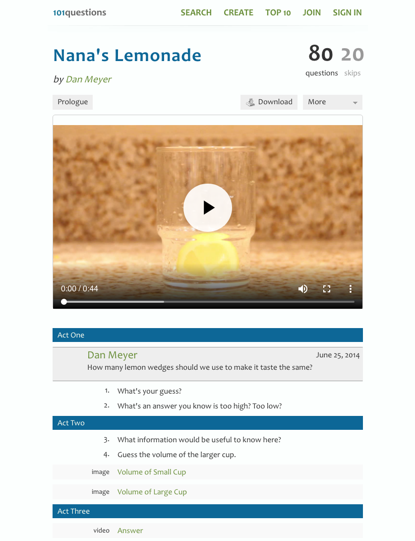 Nana's Lemonade Activity