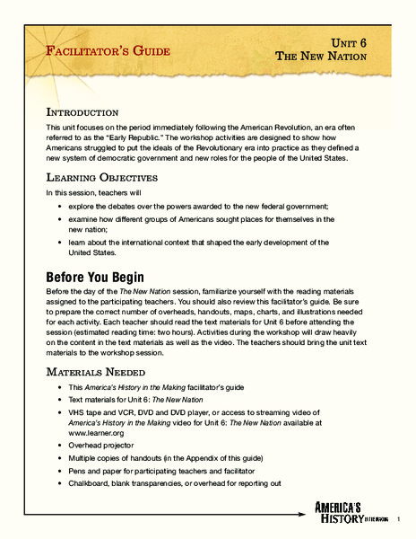 The New Nation Unit Plan