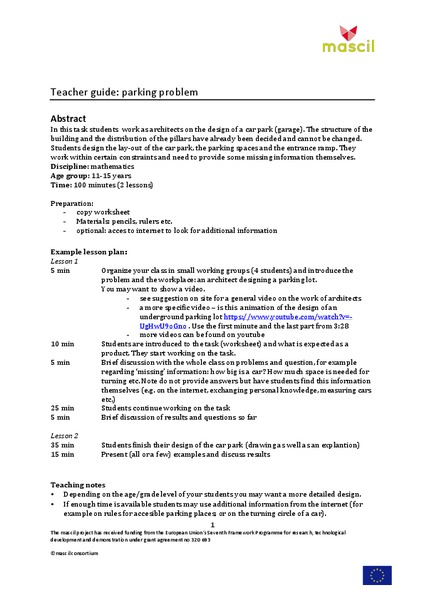 Design a Parking Garage Lesson Plan