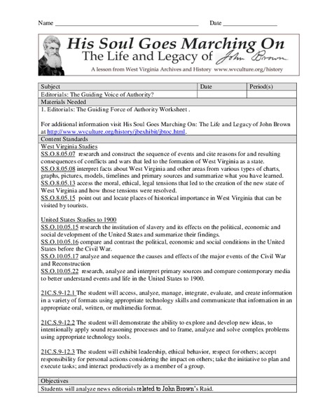 Editorials: The Guiding Voice of Authority? Lesson Plan