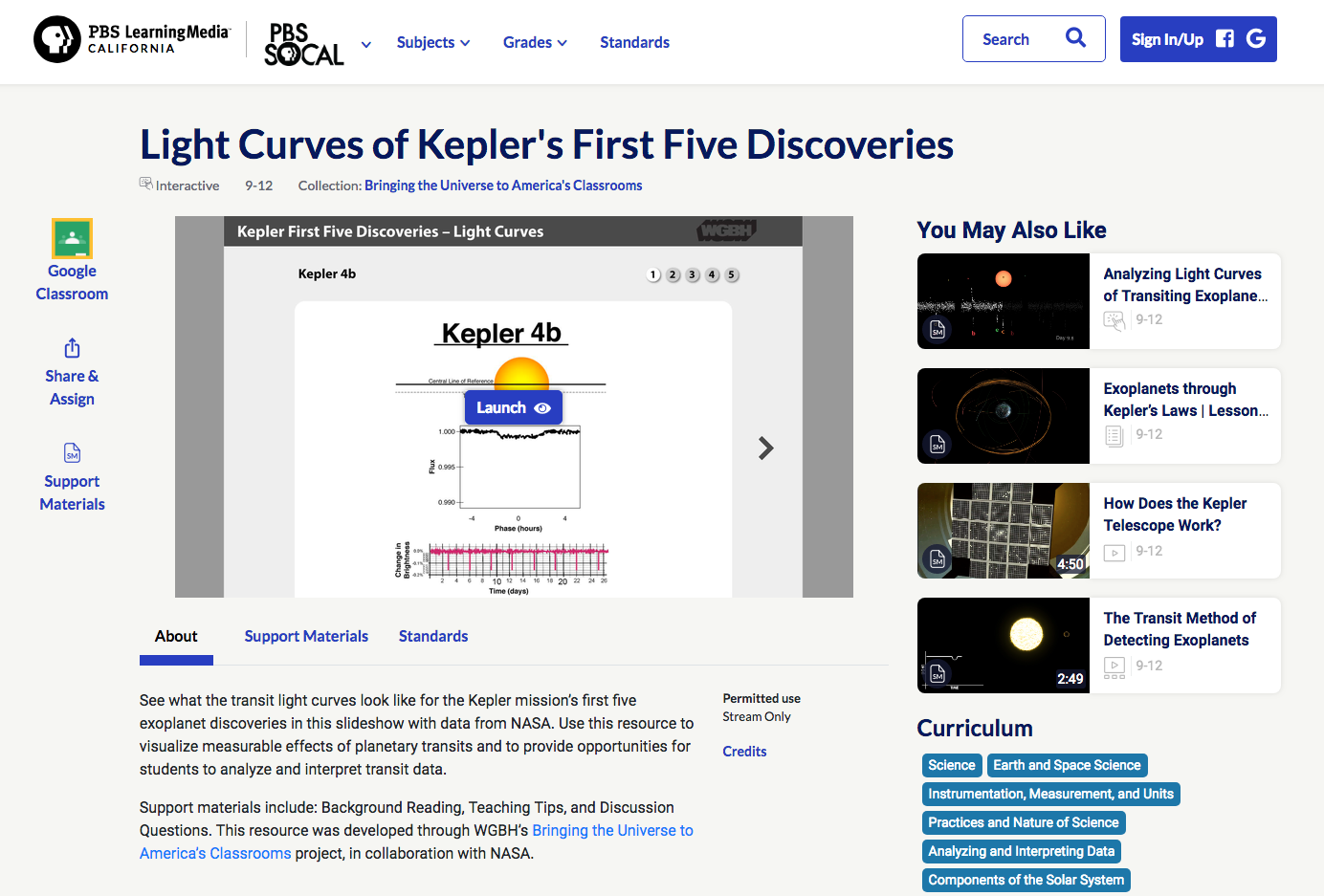 Light Curves of Kepler's First Five Discoveries Lesson Plan