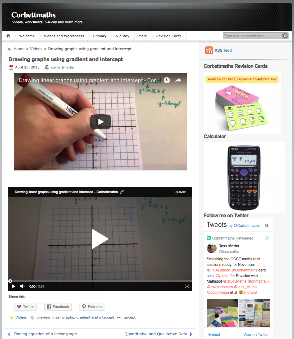 Drawing Graphs Using Gradient and Intercept Instructional Video