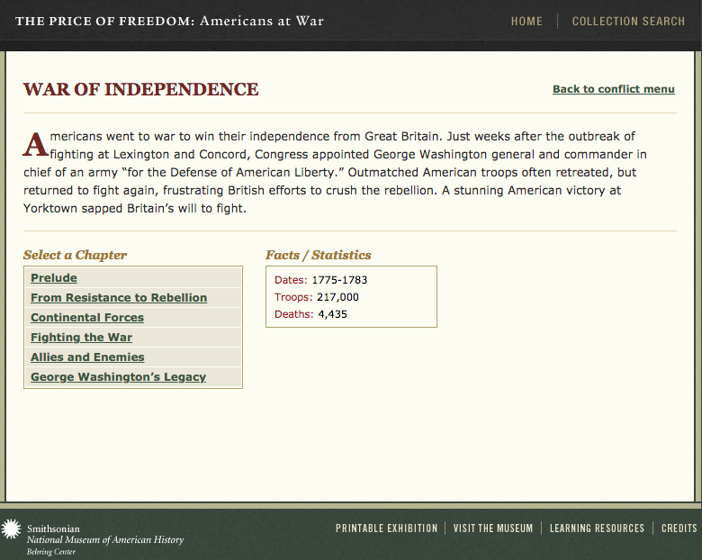 War of Independence Website