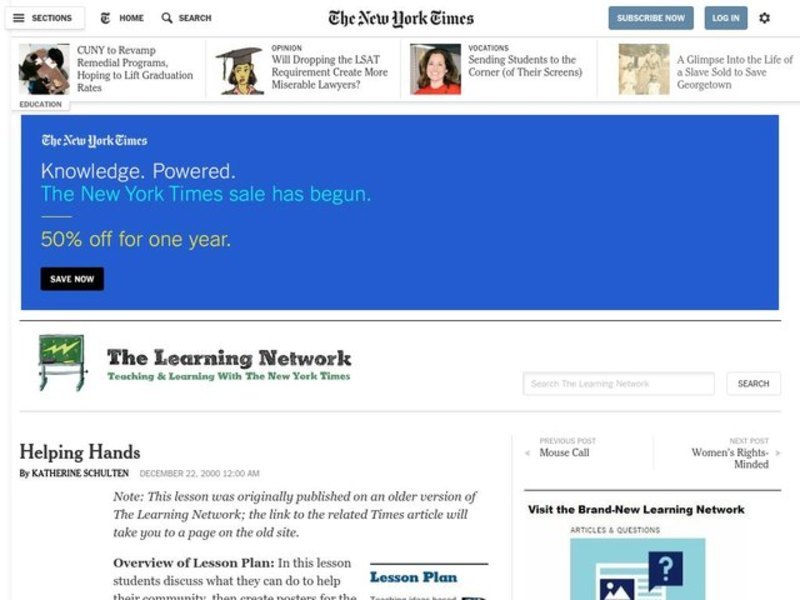 Helping Hands Lesson Plan