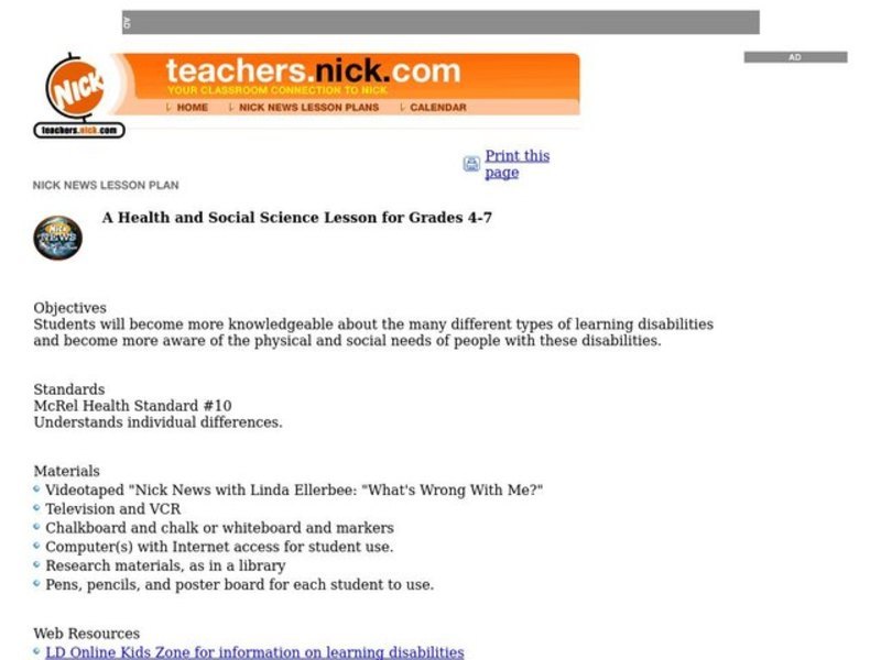 HEALTH & SOCIAL SCIENCE Lesson Plan