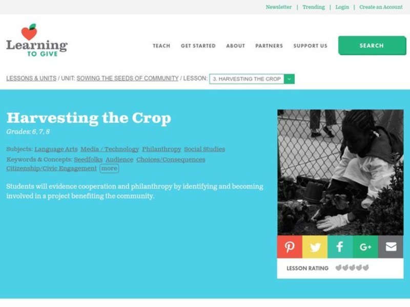 Harvesting the Crop Lesson Plan
