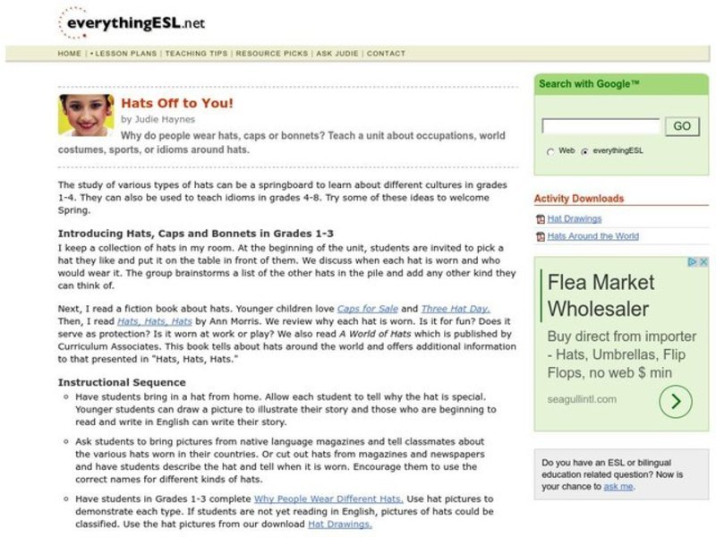 Hats Off to You! Lesson Plan