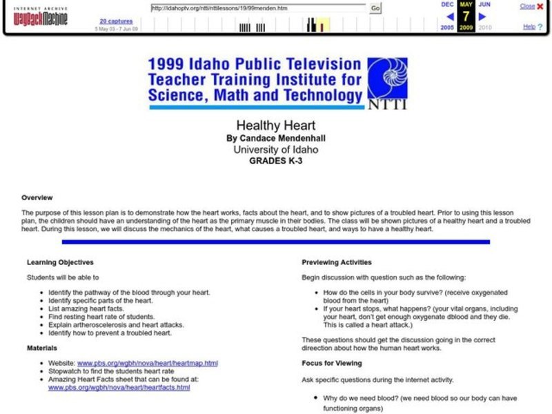 Healthy Heart Lesson Plan