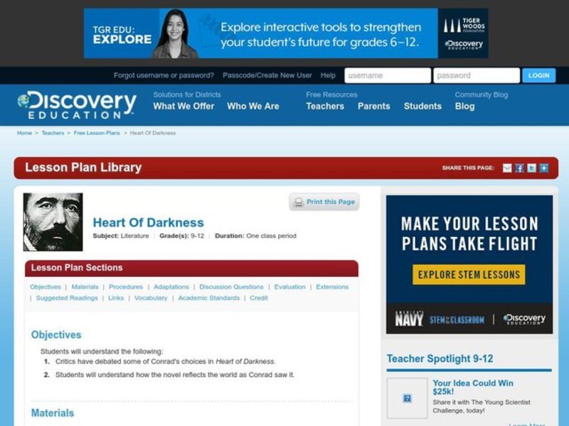 Heart of Darkness Lesson Plan