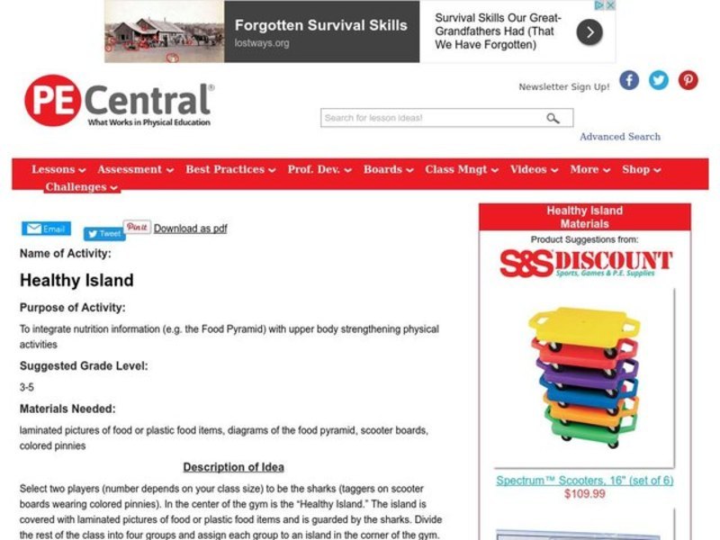 Healthy Island Lesson Plan