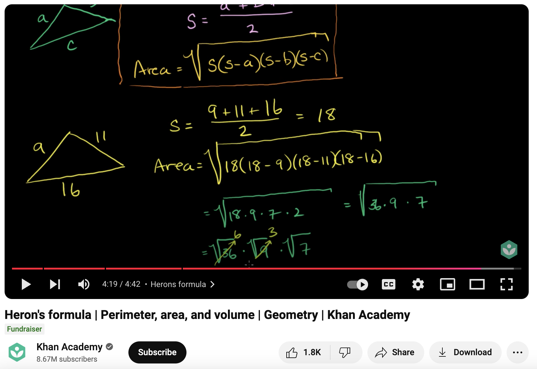 Heron's Formula, Perimeter, Area, and Volume, Geometry Instructional Video