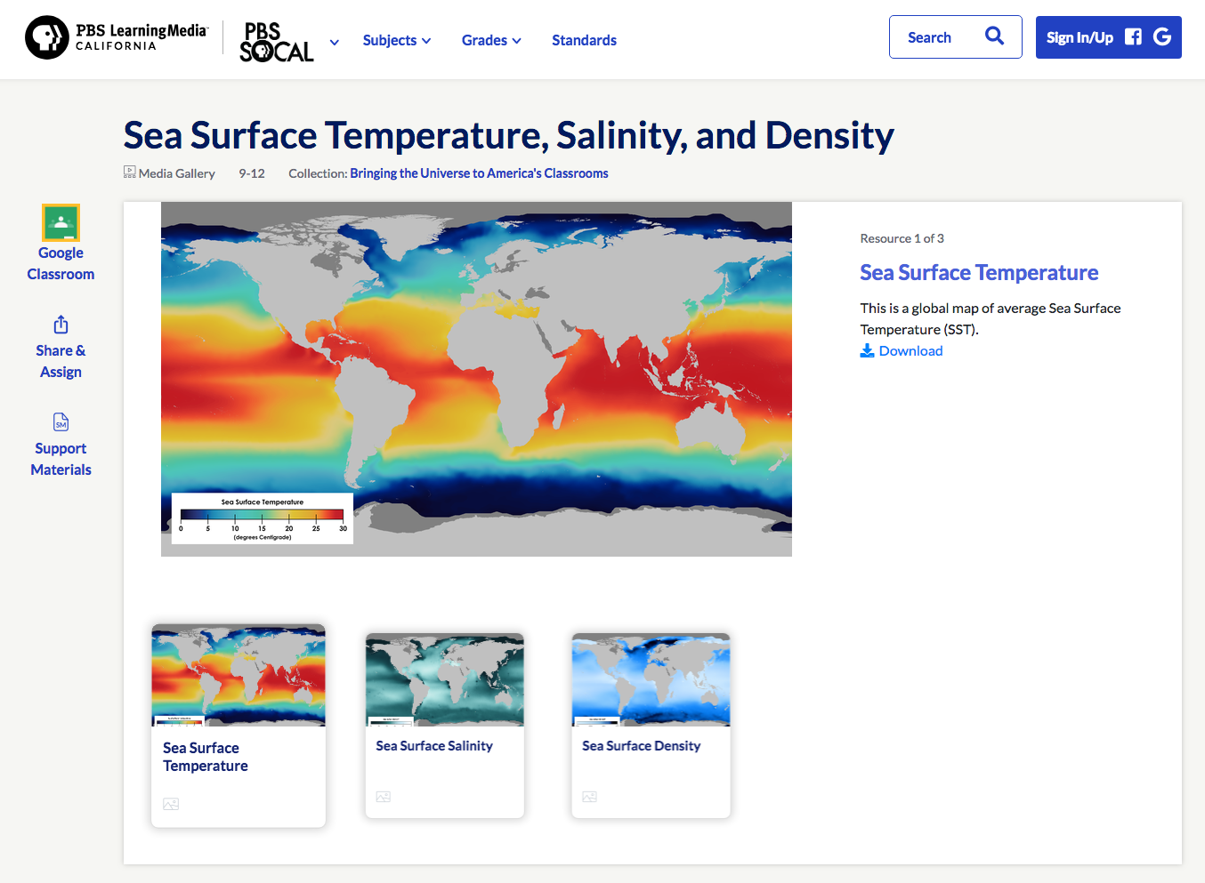 Sea Surface Temperature, Salinity, and Density Lesson Plan