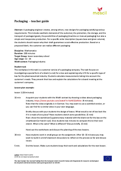 Packaging Lesson Plan