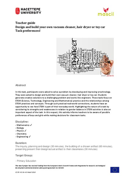 Design and Build Your Own Vacuum Cleaner, Hair Dryer or Toy Car Lesson Plan