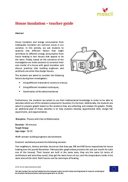House Insulation Lesson Plan