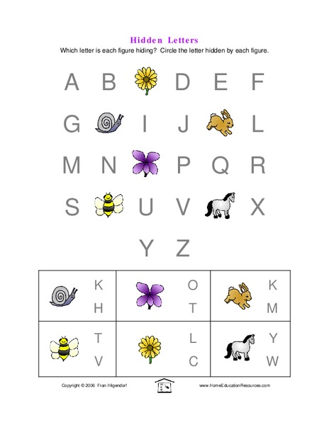 Hidden Letters Lesson Plan