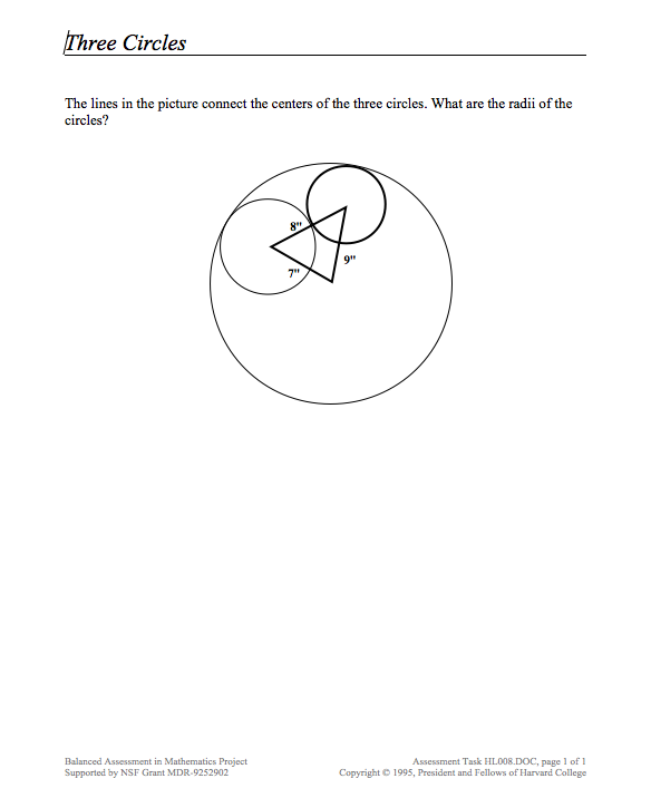 Three Circles Assessment
