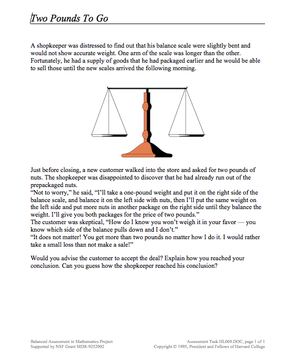 Two Pounds to Go Assessment