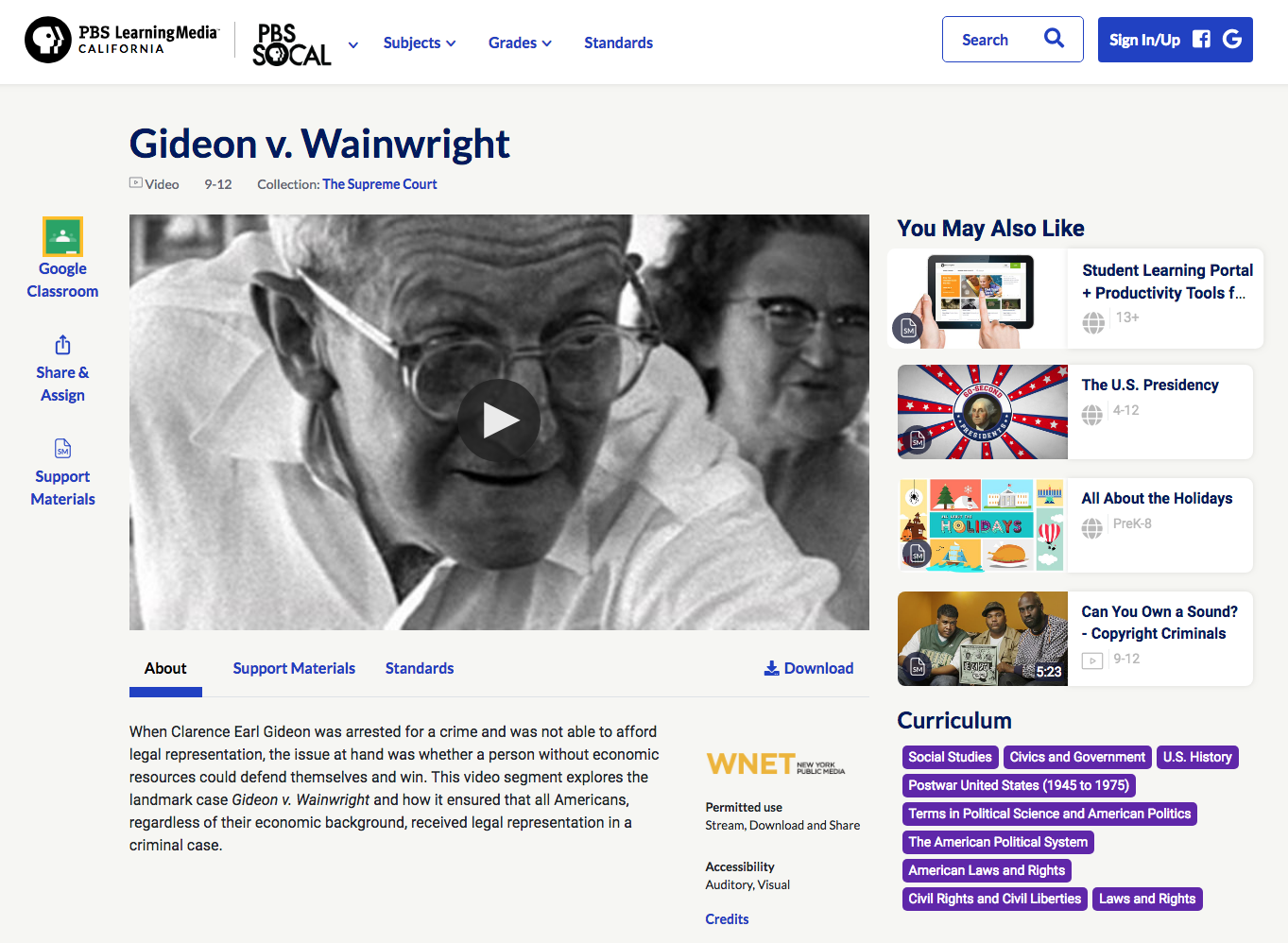 Gideon v. Wainwright Instructional Video