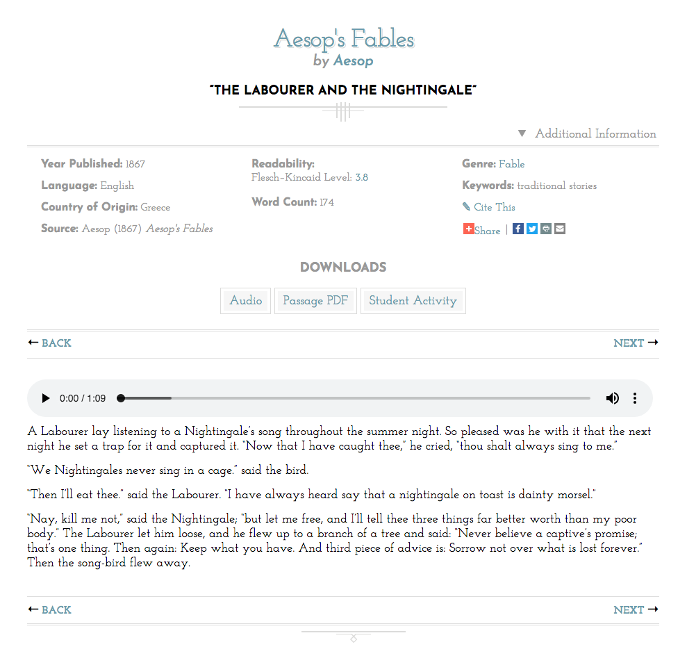 The Labourer and the Nightingale Audio