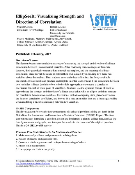 EllipSeeIt: Visualizing Strength and Direction of Correlation Lesson Plan