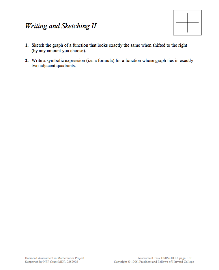 Writing and Sketching II Assessment