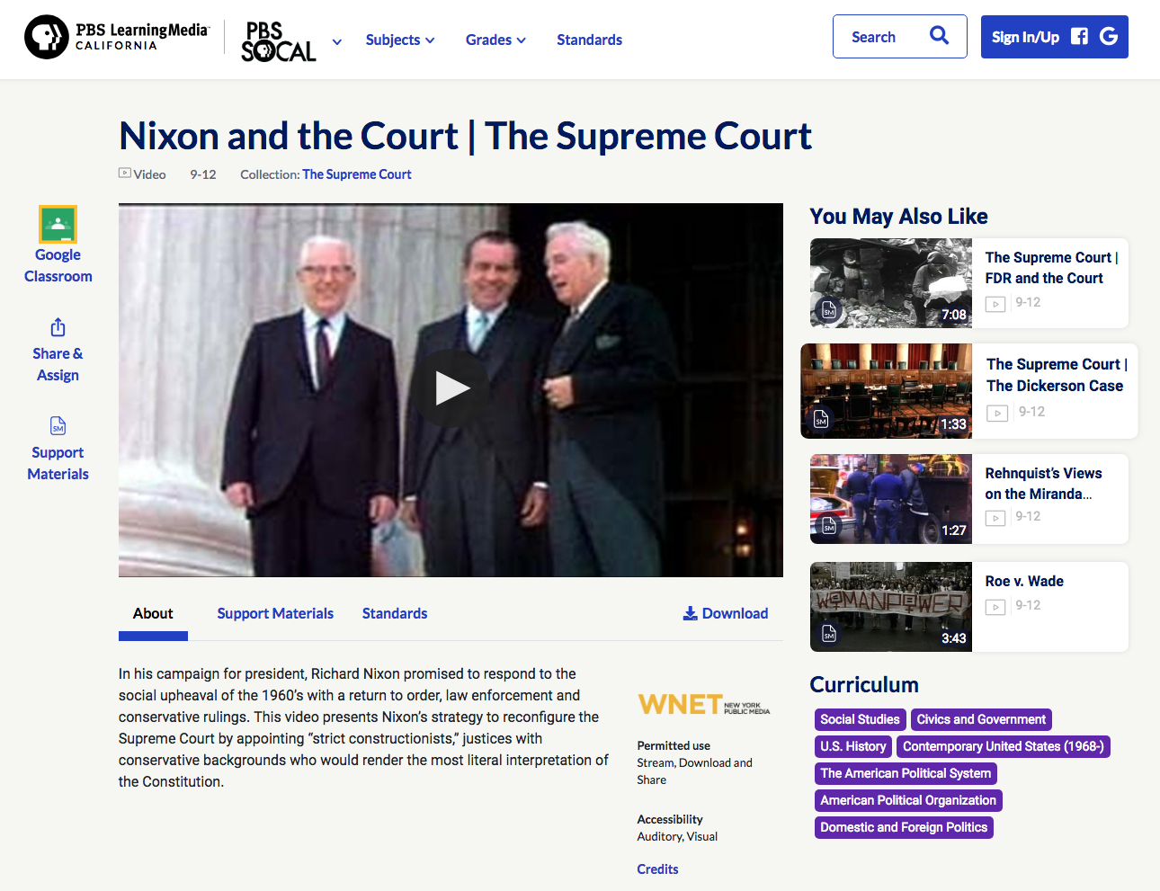 Nixon and the Court — The Supreme Court Instructional Video