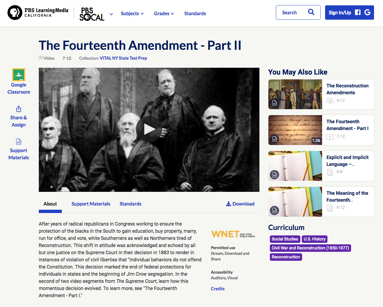 The Fourteenth Amendment - Part II Instructional Video