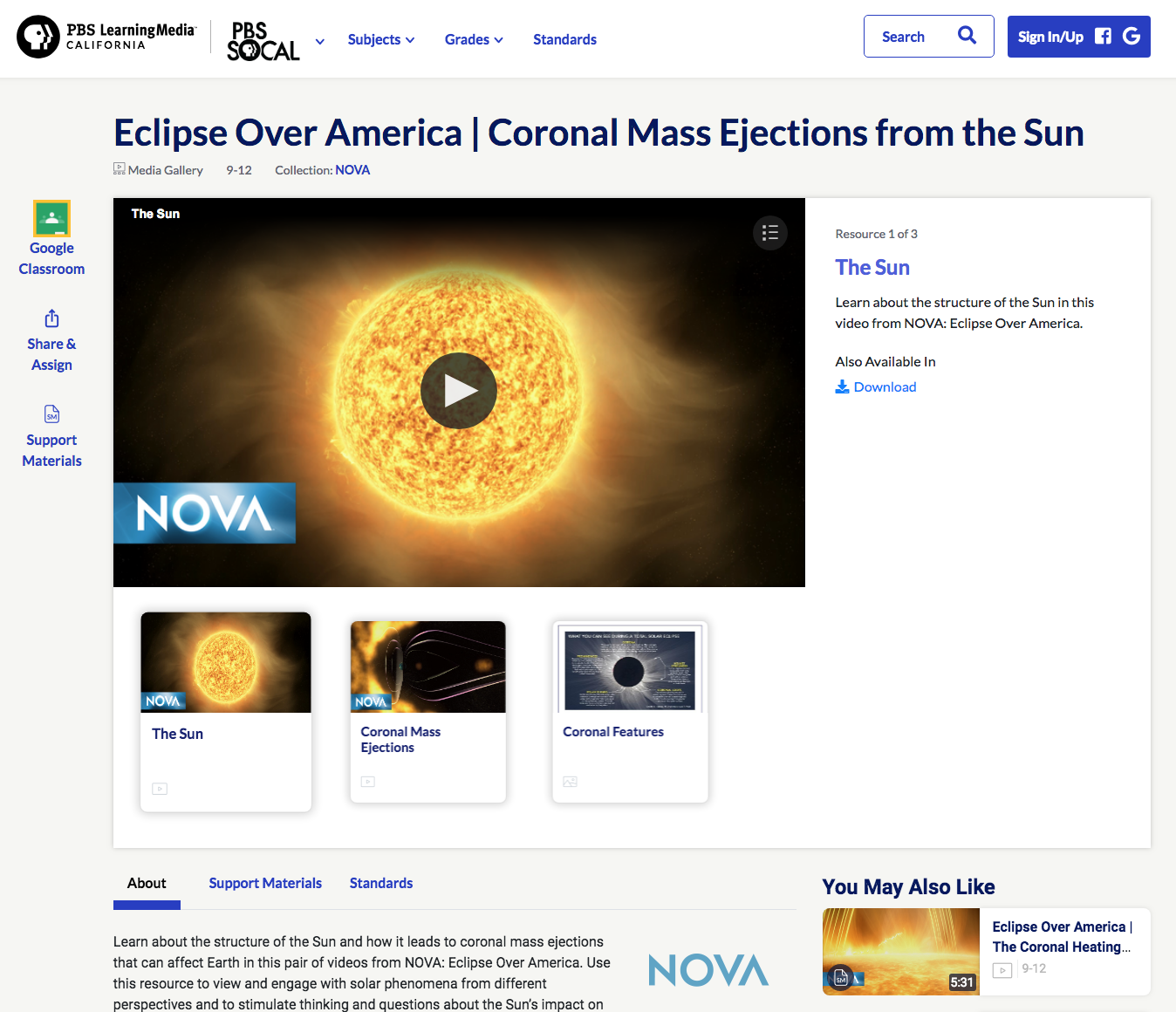 Eclipse Over America | Coronal Mass Ejections from the Sun Instructional Video