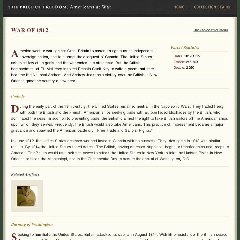 War of 1812 Website