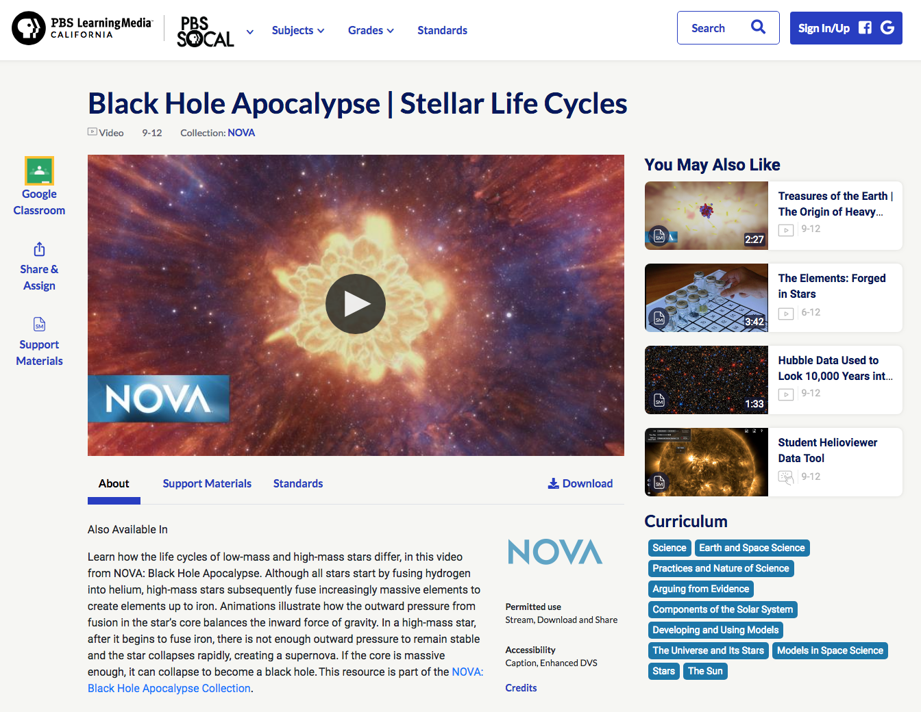 Black Hole Apocalypse | Stellar Life Cycles Instructional Video