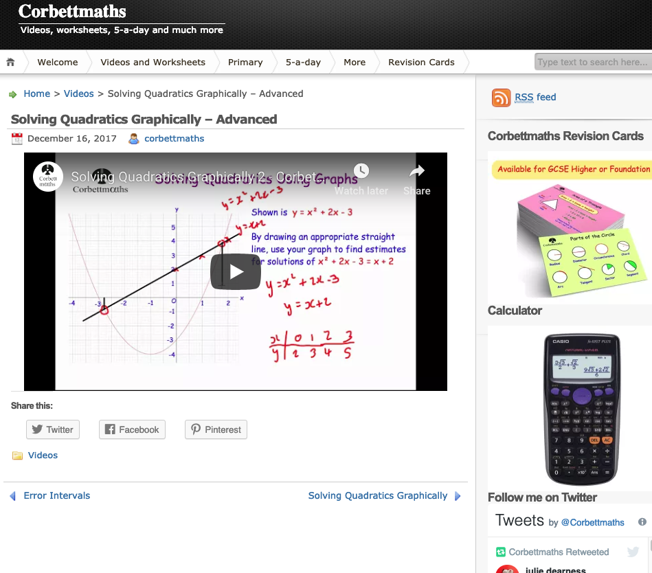 Solving Quadratics Graphically – Advanced Instructional Video