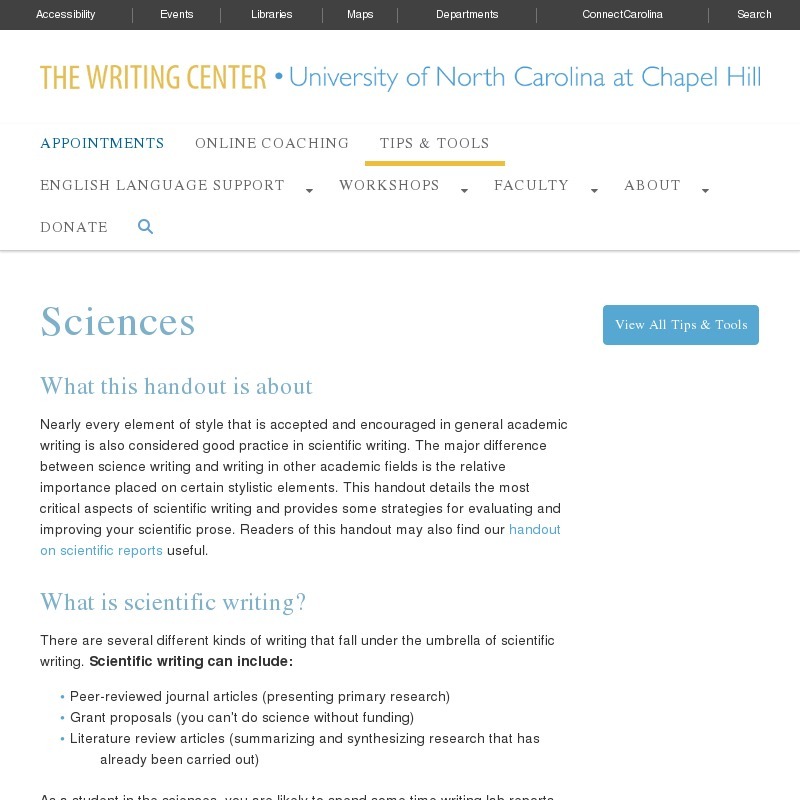 Sciences Website