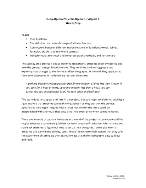 Step by Step Activity