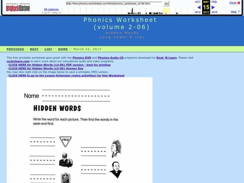 Hidden Words Worksheet