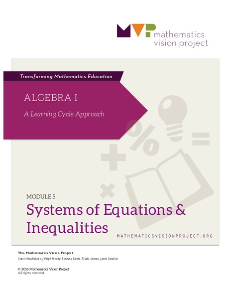 Module 5: Systems of Equations and Inequalities Unit Plan