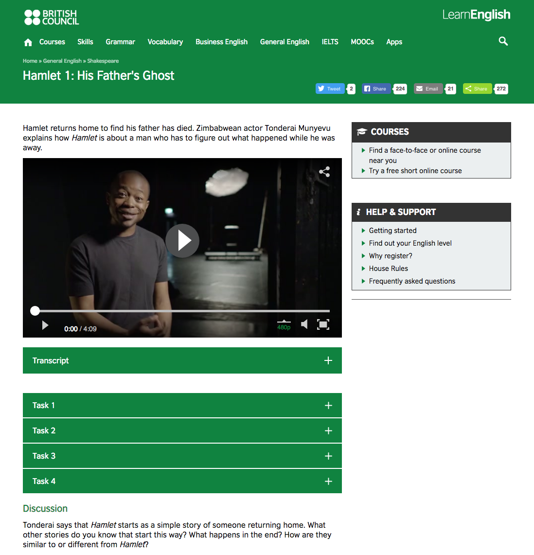 Hamlet 1: His Father's Ghost Instructional Video