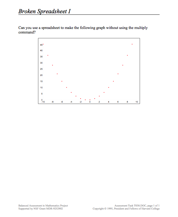 Broken Spreadsheet I Assessment