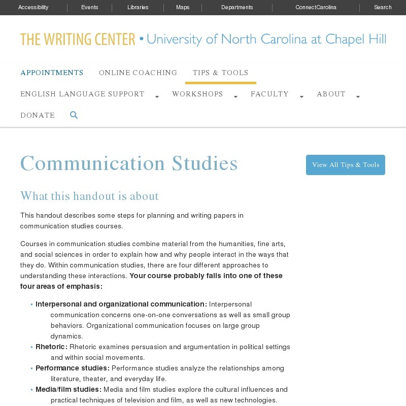 Communication Studies Website