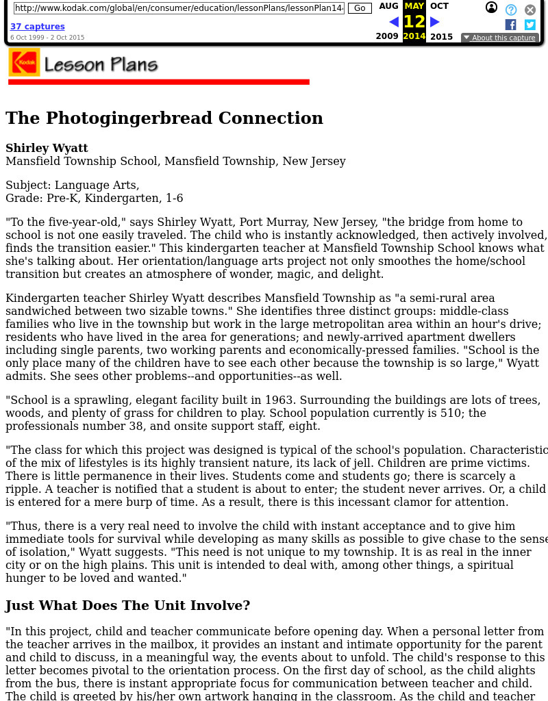 The Photogingerbread Connection Lesson Plan