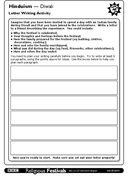 Hinduism--Diwali Writing