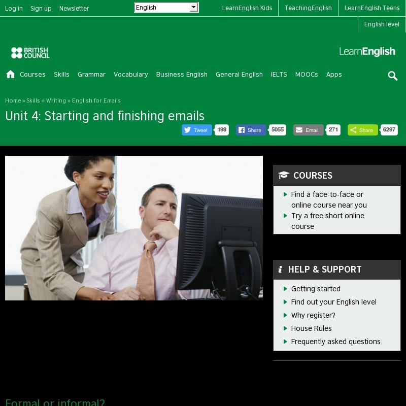 Unit 4: Starting and Finishing Emails Unit Plan