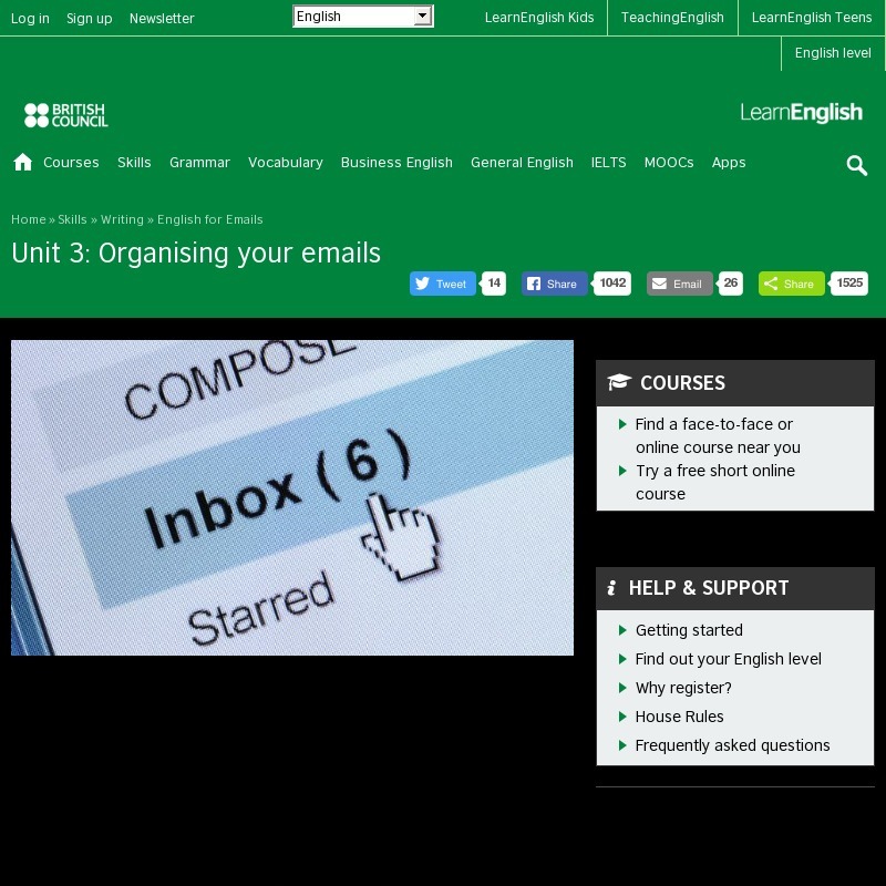 Unit 3: Organising Your Emails Unit Plan