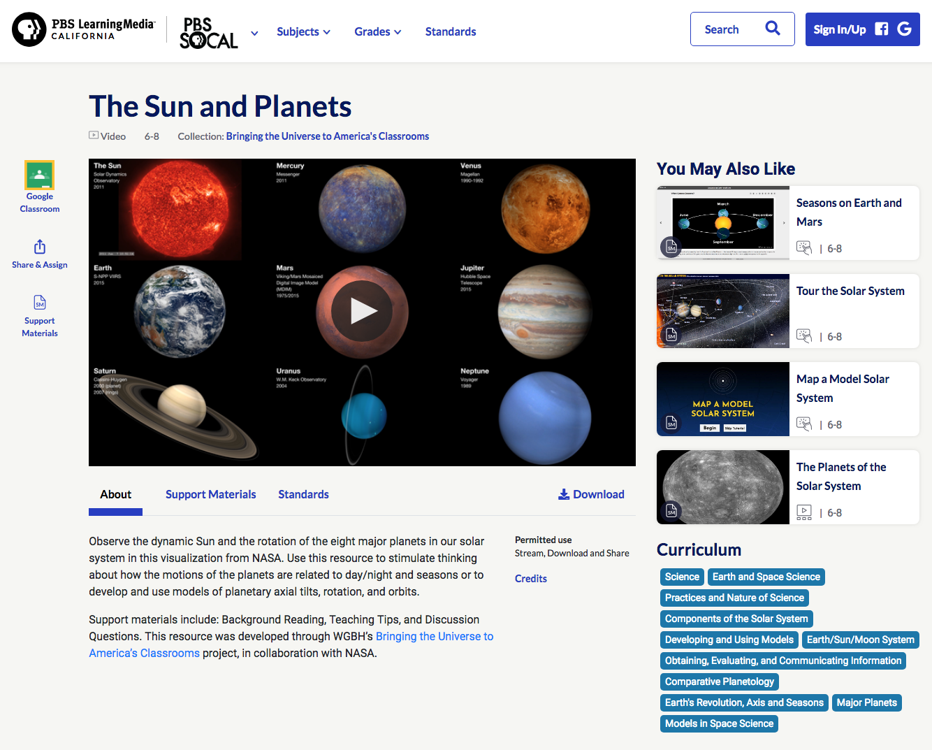The Sun and Planets Instructional Video