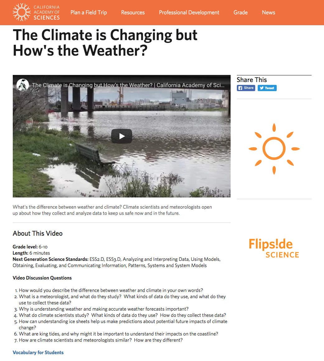 The Climate is Changing but How's the Weather? Instructional Video