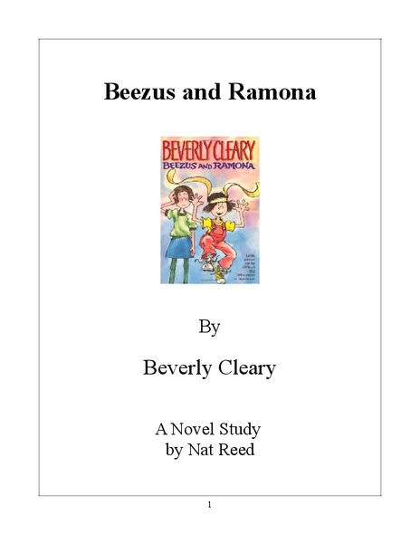 Beezus and Ramona Novel Study Study Guide