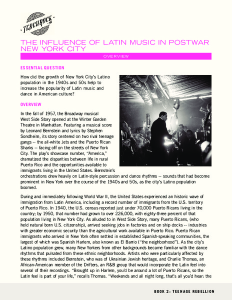 The Influence of Latin Music in Postwar New York City Lesson Plan