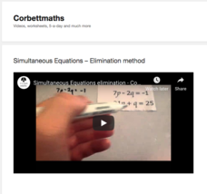 Simultaneous Equations – Elimination Method Instructional Video