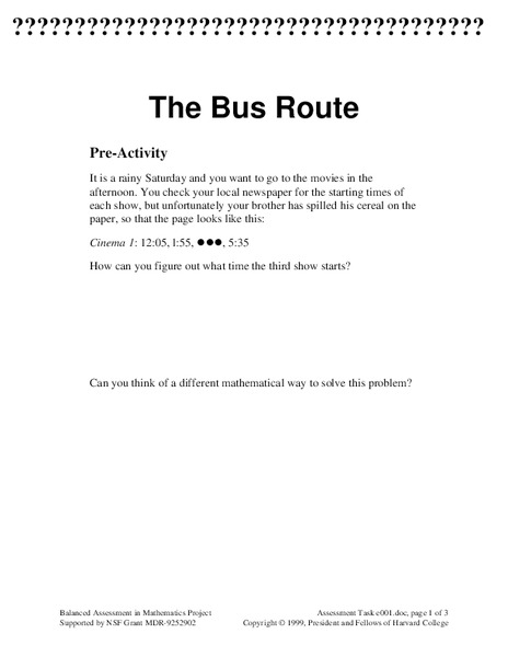 The Bus Route Assessment