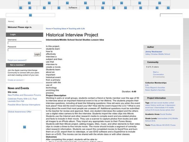 Historical Interview Project Lesson Plan